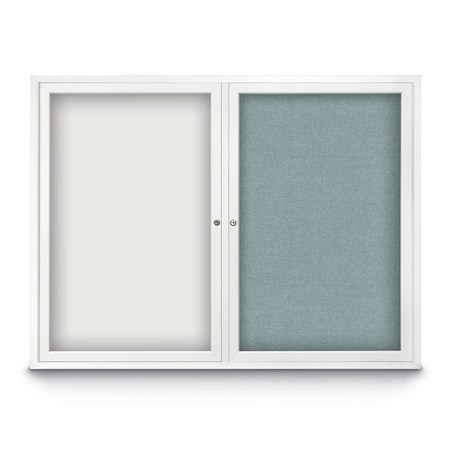 United Visual Products Corkboard, 60"x36", Cobalt Accent/Satin UV405PLUS-SATIN-COBACC